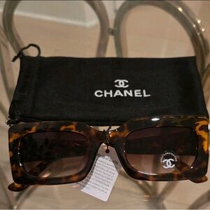 CHANEL Brown Tortoise Sunglasses